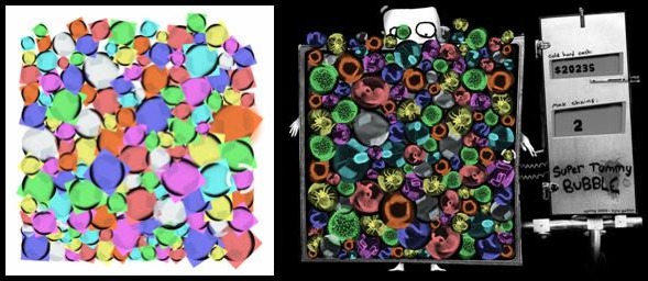 "Super Tummy Bubble"——玩具（左）vs. 最终原型（右）。